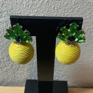 Green and Yellow Pineapple Pierced Earrings